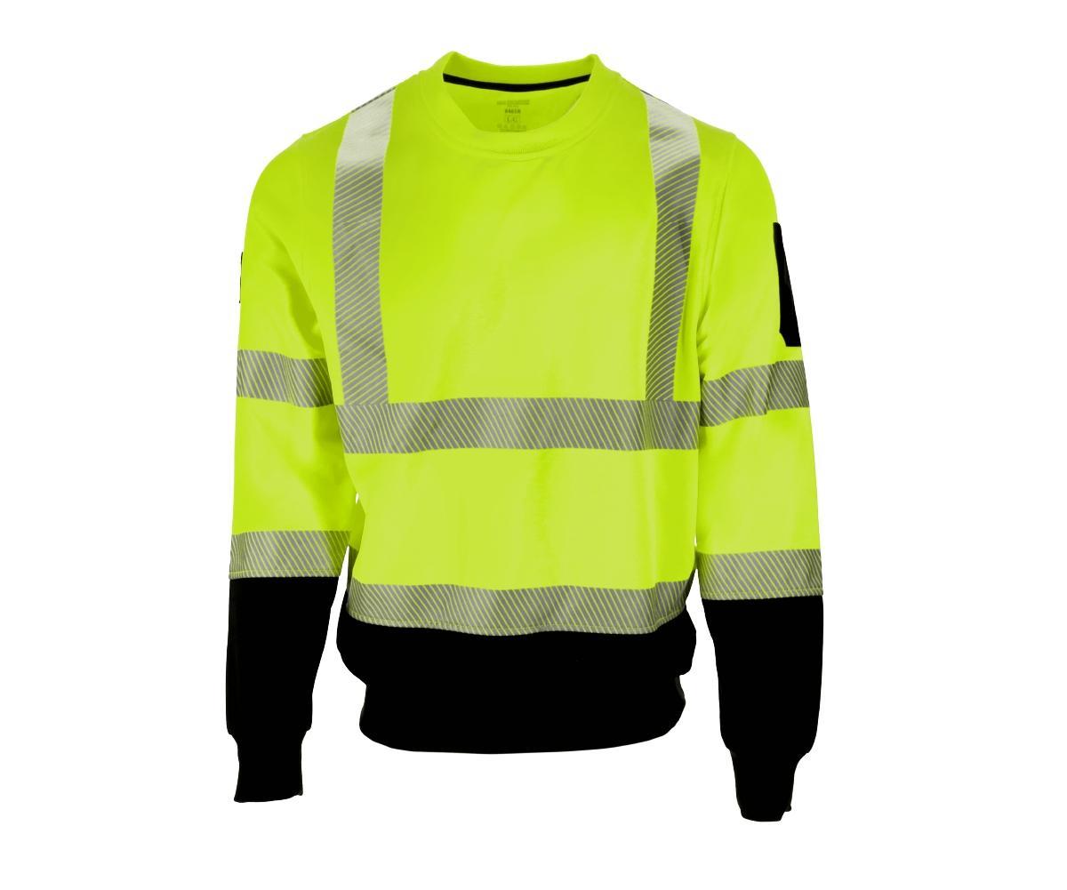 RefrigiWear Mens Men s Hi Vis Crewneck Sweatshirt with Reflective Tape Product Image