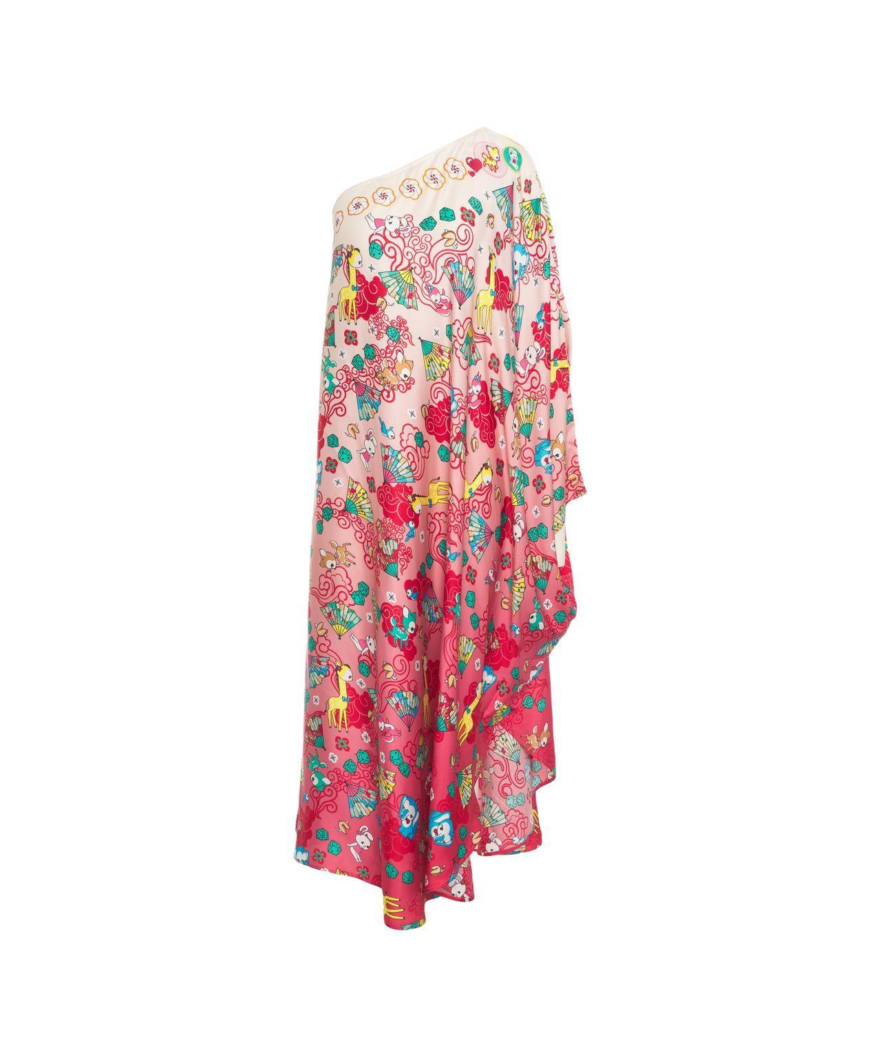 One-shoulder dress with print Product Image