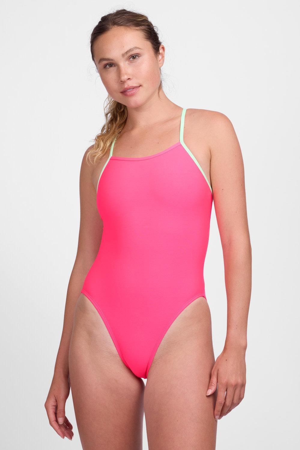 Perry One Piece Swimsuit - Green Apple Contrast Female Product Image