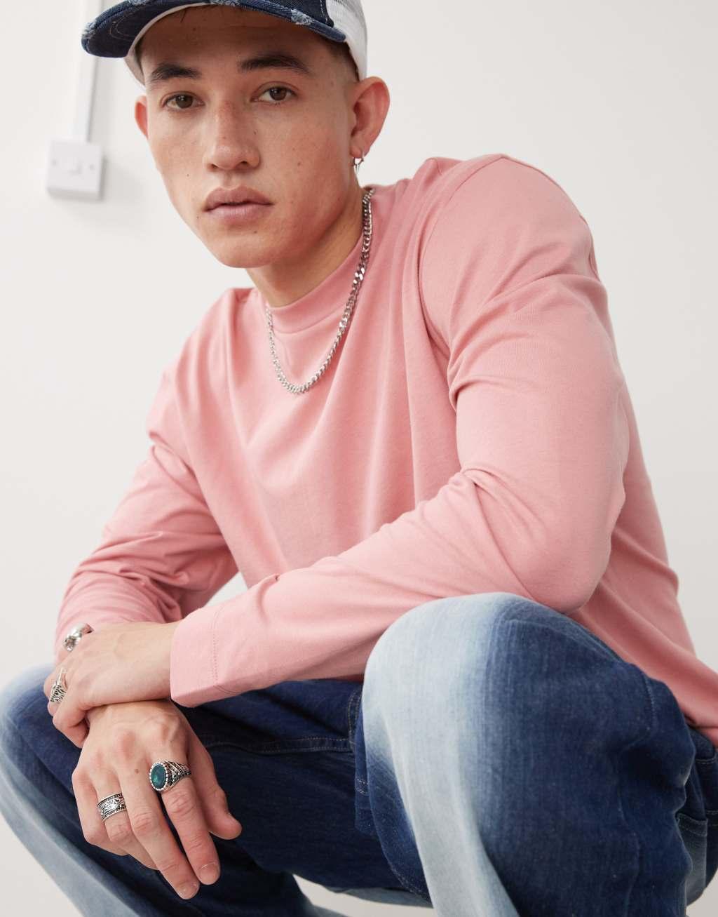 COLLUSION long sleeve t-shirt in pink Product Image