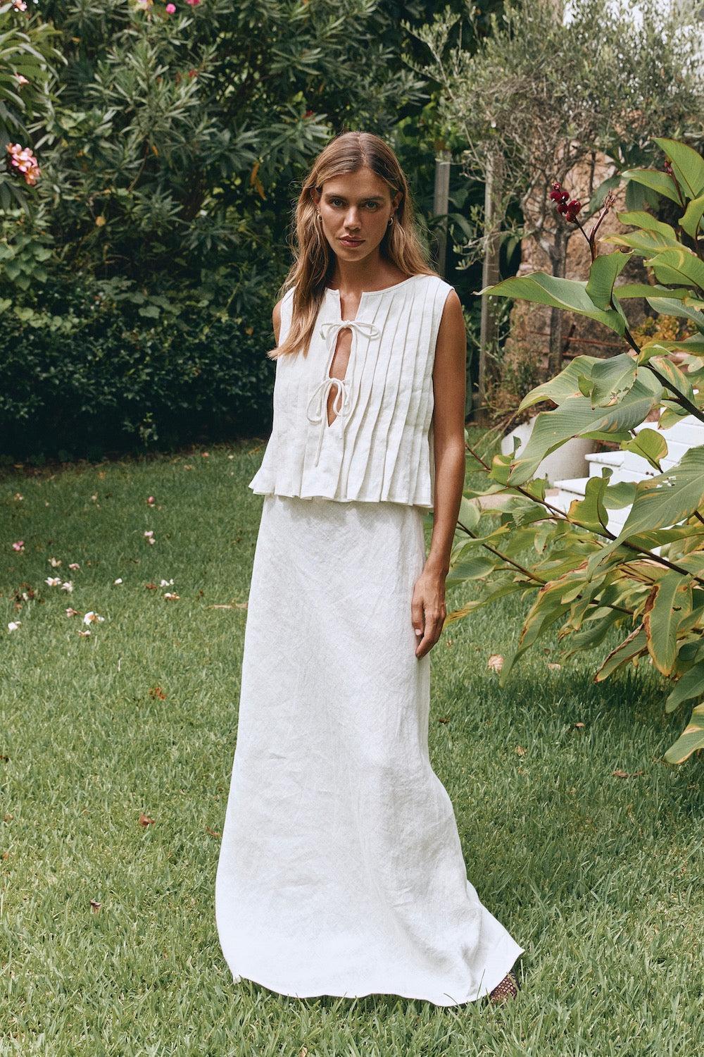 Valeria Linen Top White Product Image