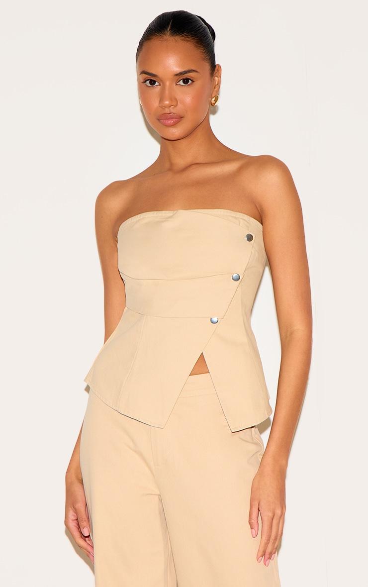 Stone Twill Foldover Bandeau Top Product Image