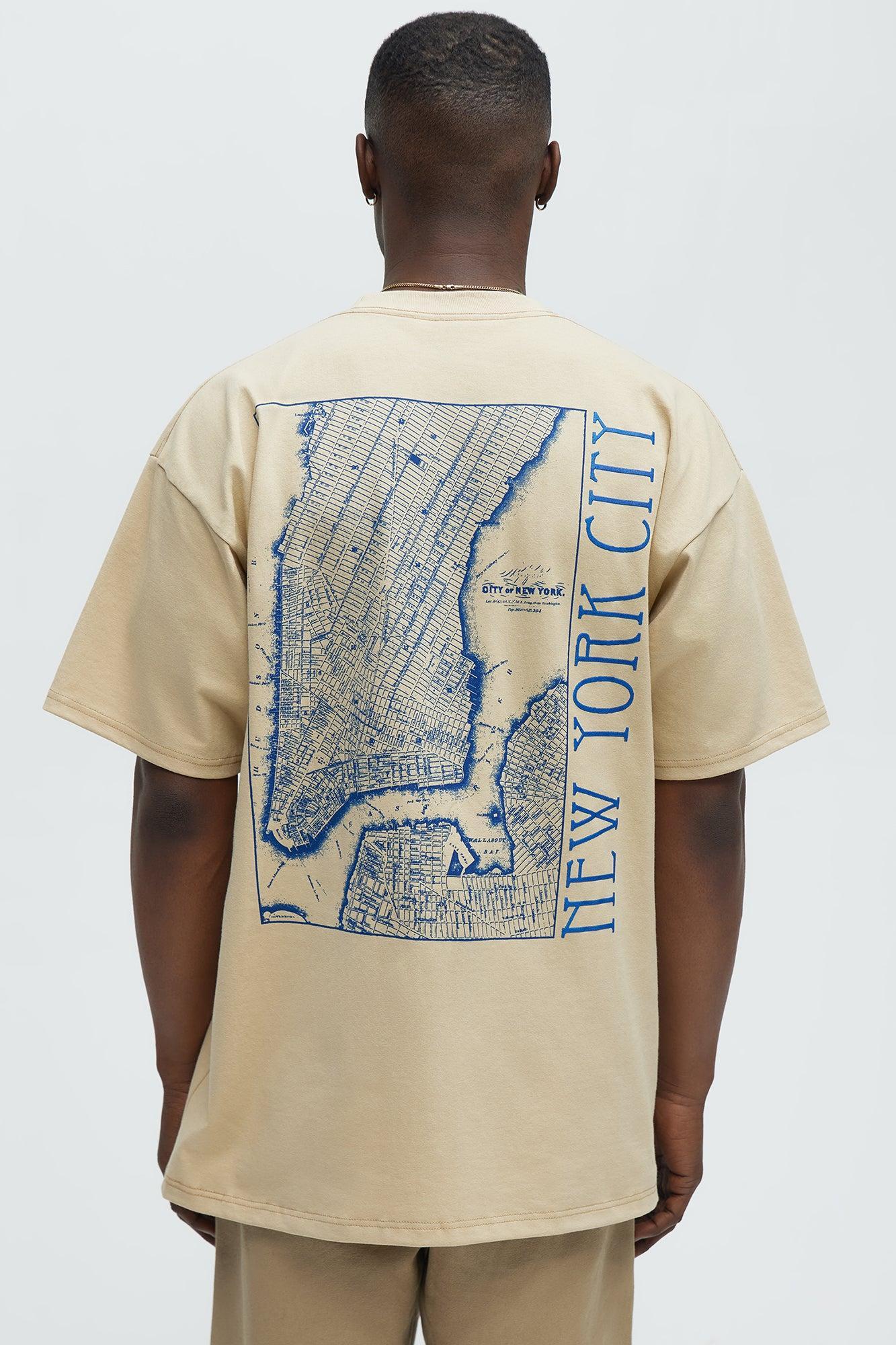 Map Of NYC Oversized Short Sleeve Tee - Sand Product Image