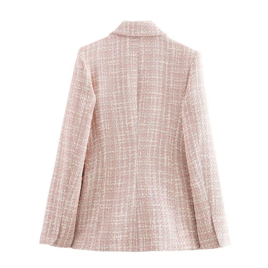 Peak Lapel Double-Breasted Tweed Blazer Product Image