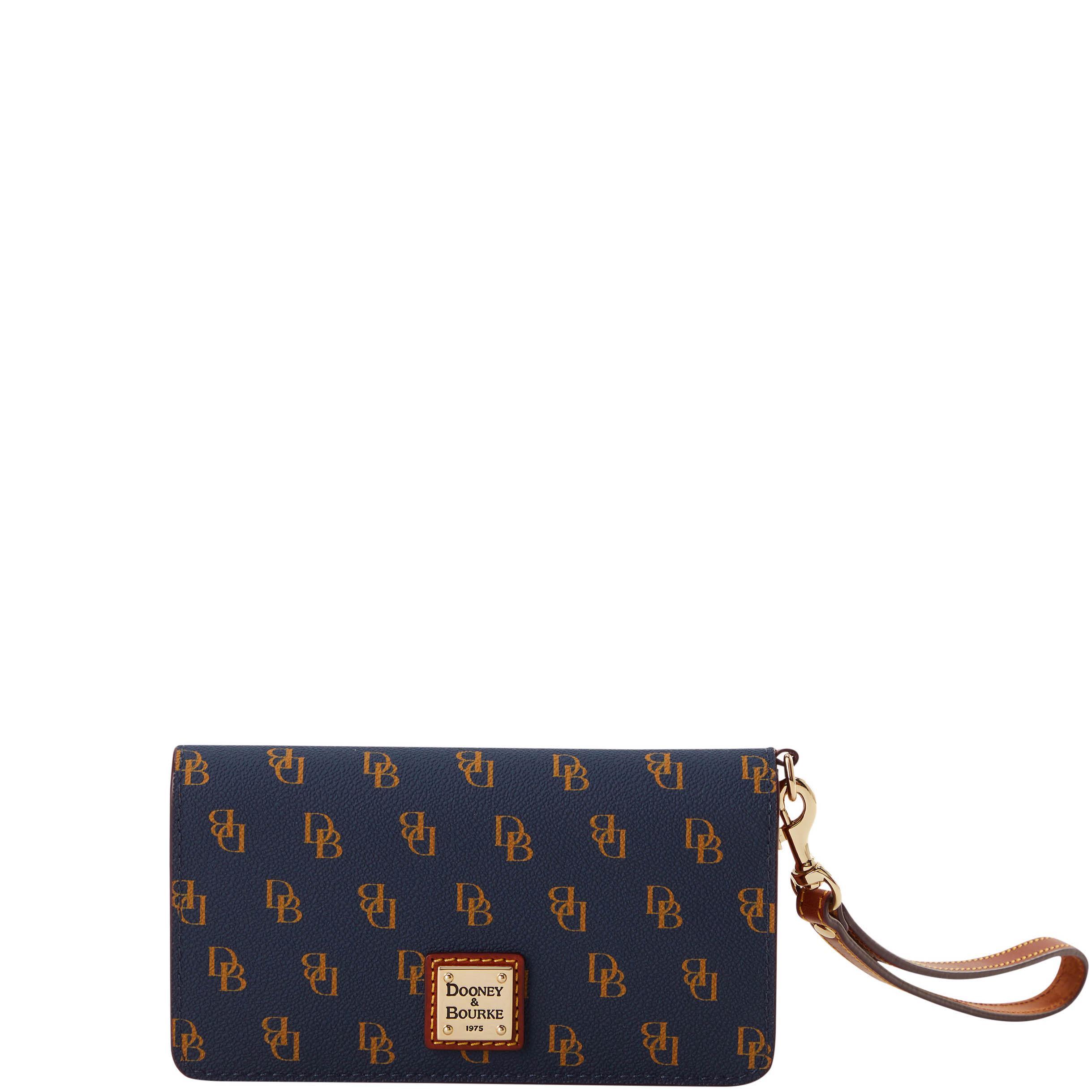 Dooney & Bourke Womens Gretta Fey Phone Coated Cotton Wristlet in Navy Product Image