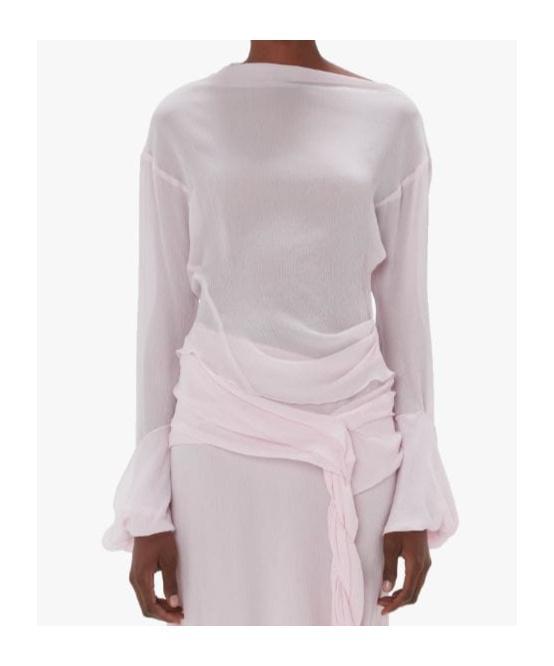 JW ANDERSON Sheer Long-sleeve Top In White Product Image