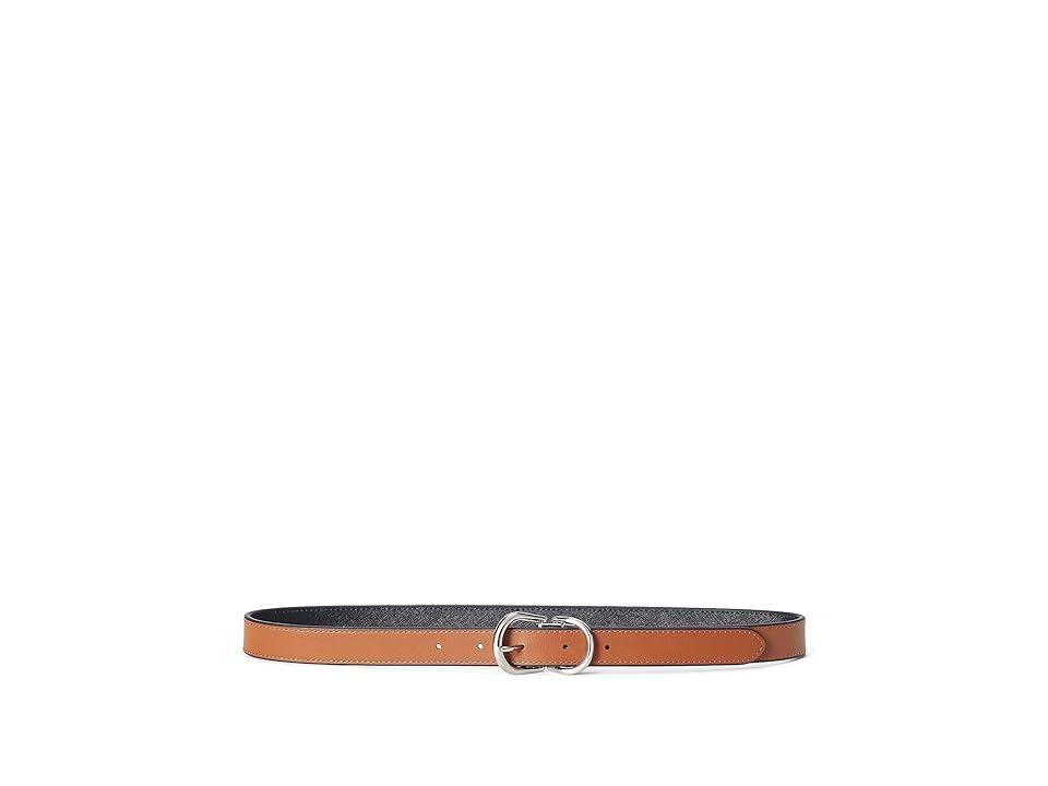 Lauren Ralph Lauren Reversible Crosshatch Leather Belt Lauren Tan) Women's Belts Product Image