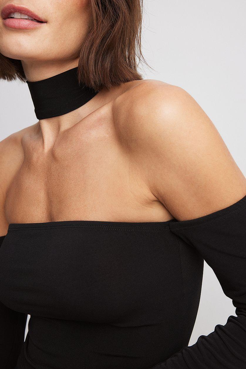 Choker Detail Off Shoulder Top Product Image