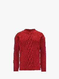 CABLE KNIT CREWNECK SWEATER in red | JW Anderson US  Product Image