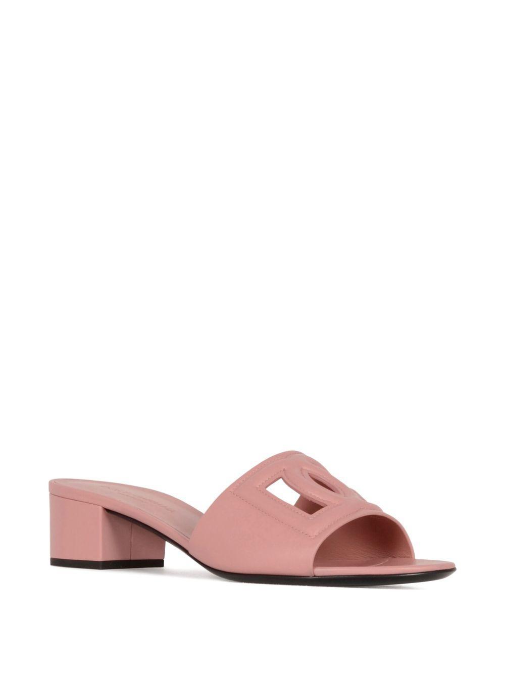 logo-detail block-heel sandals Product Image