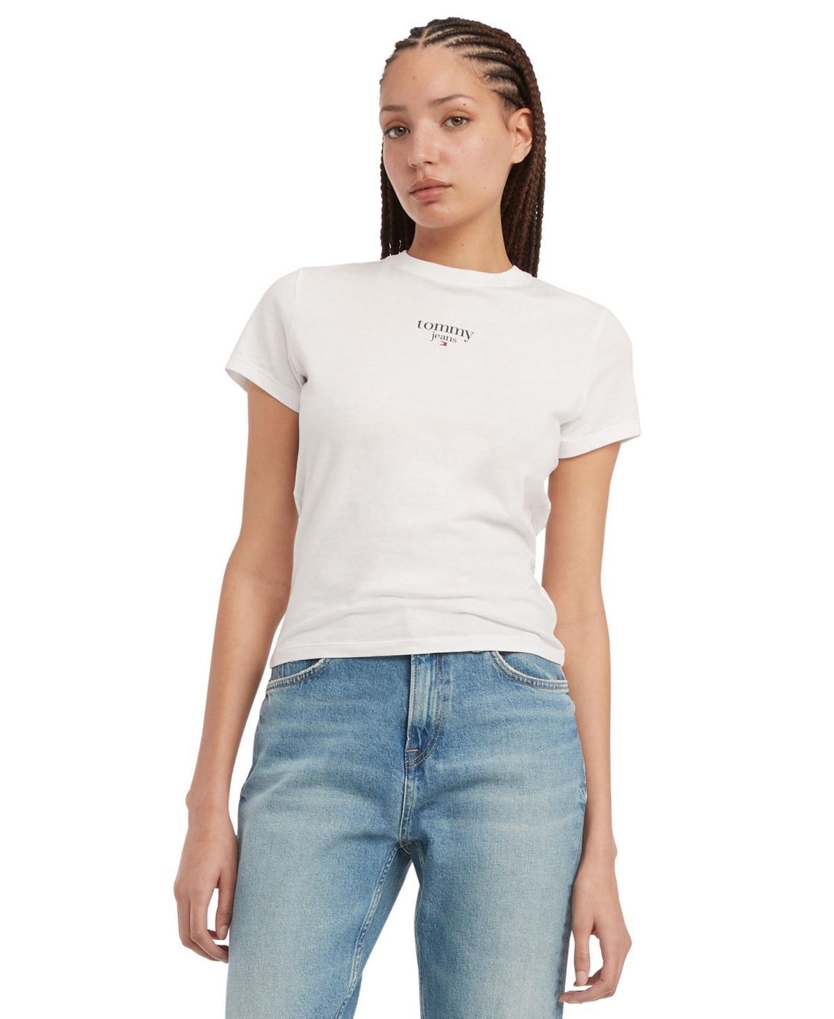 Tommy Jeans Womens Essential Logo Slim-Fit T-Shirt Product Image