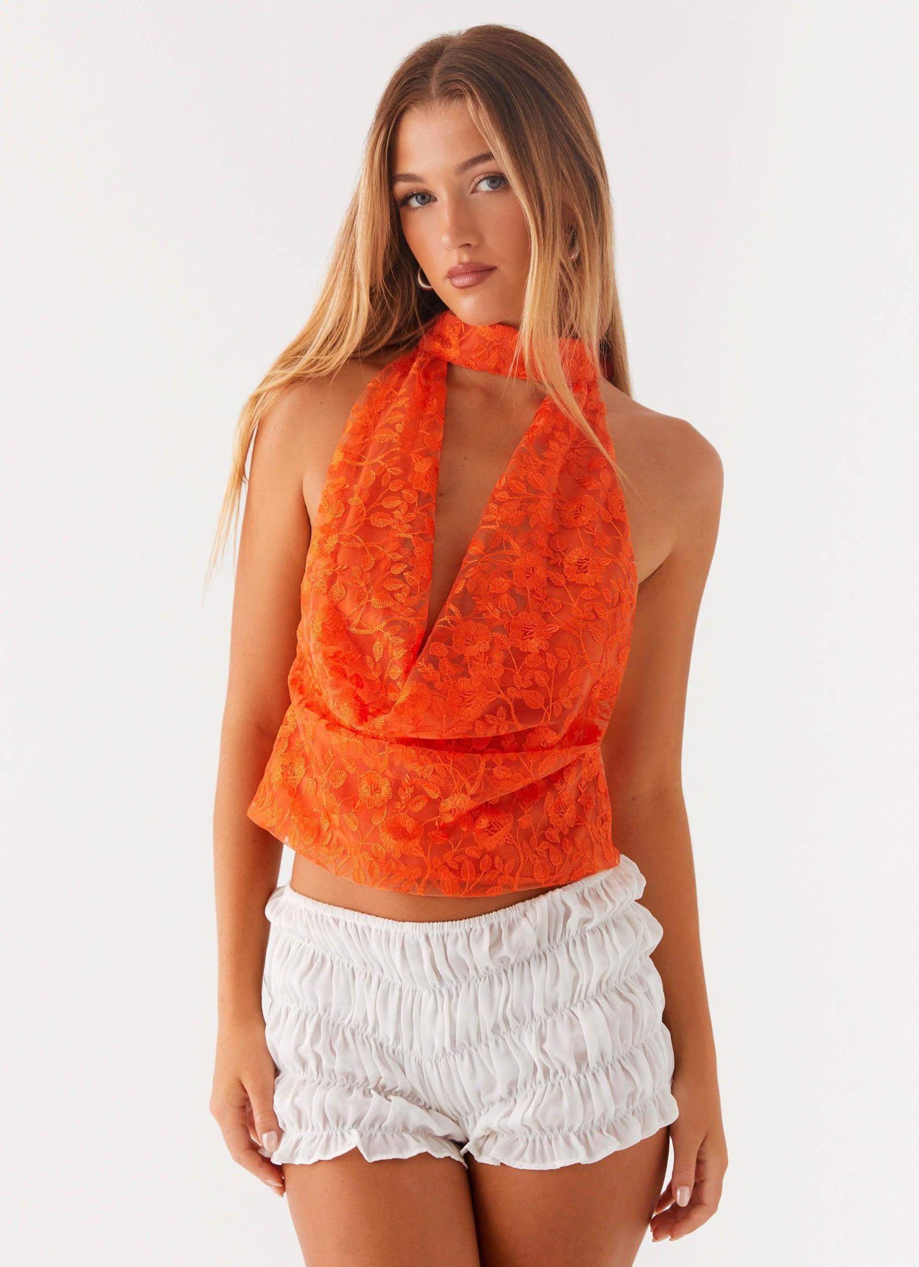 Best Self Top - Orange Floral Product Image