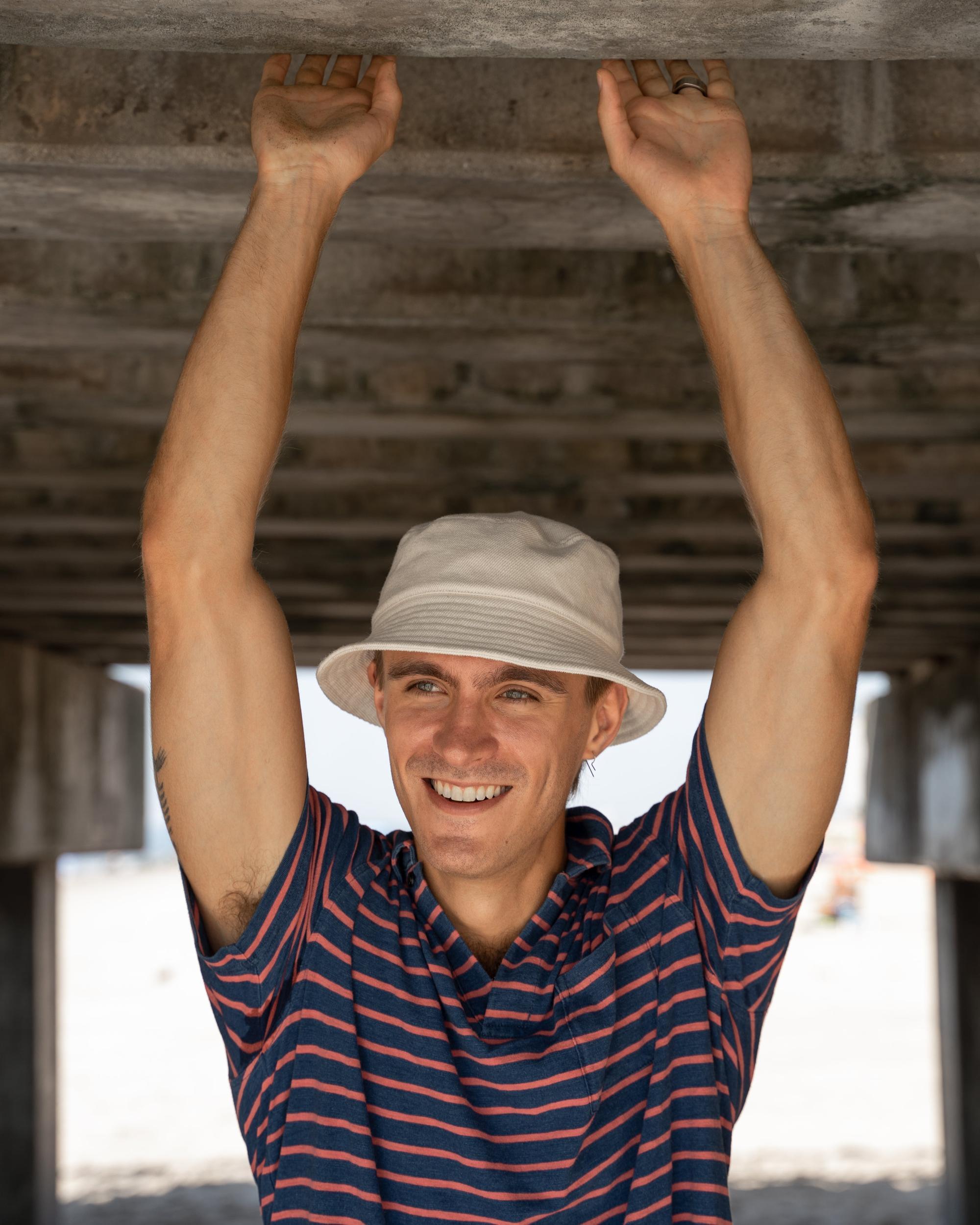 Indigo Polo in 3/4" Red/Navy Stripe Product Image
