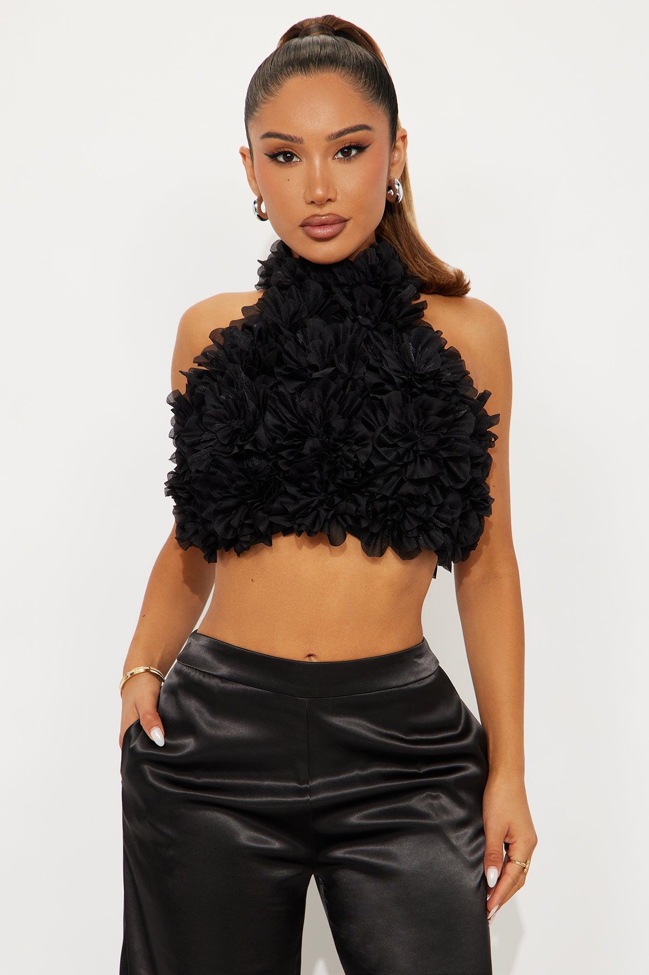 Dahlia Satin Pant Set - Black Female Product Image