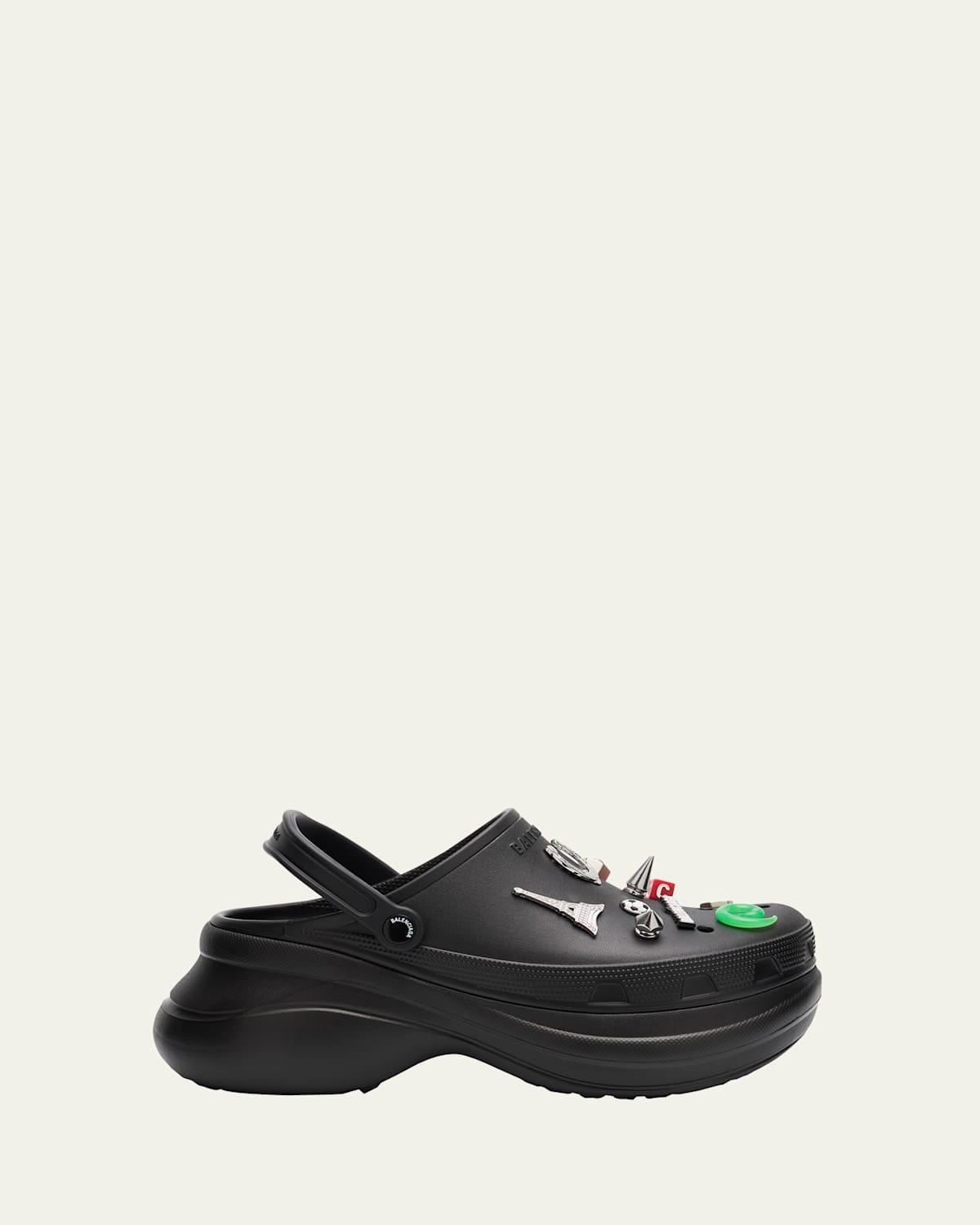 BALENCIAGA Platform Sandals Embellished Ventilation Holes In Black Product Image