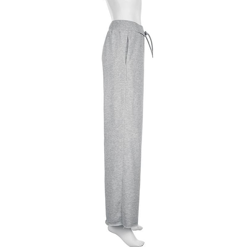 Drawstring Waist Melange Loose Fit Sweatpants Product Image