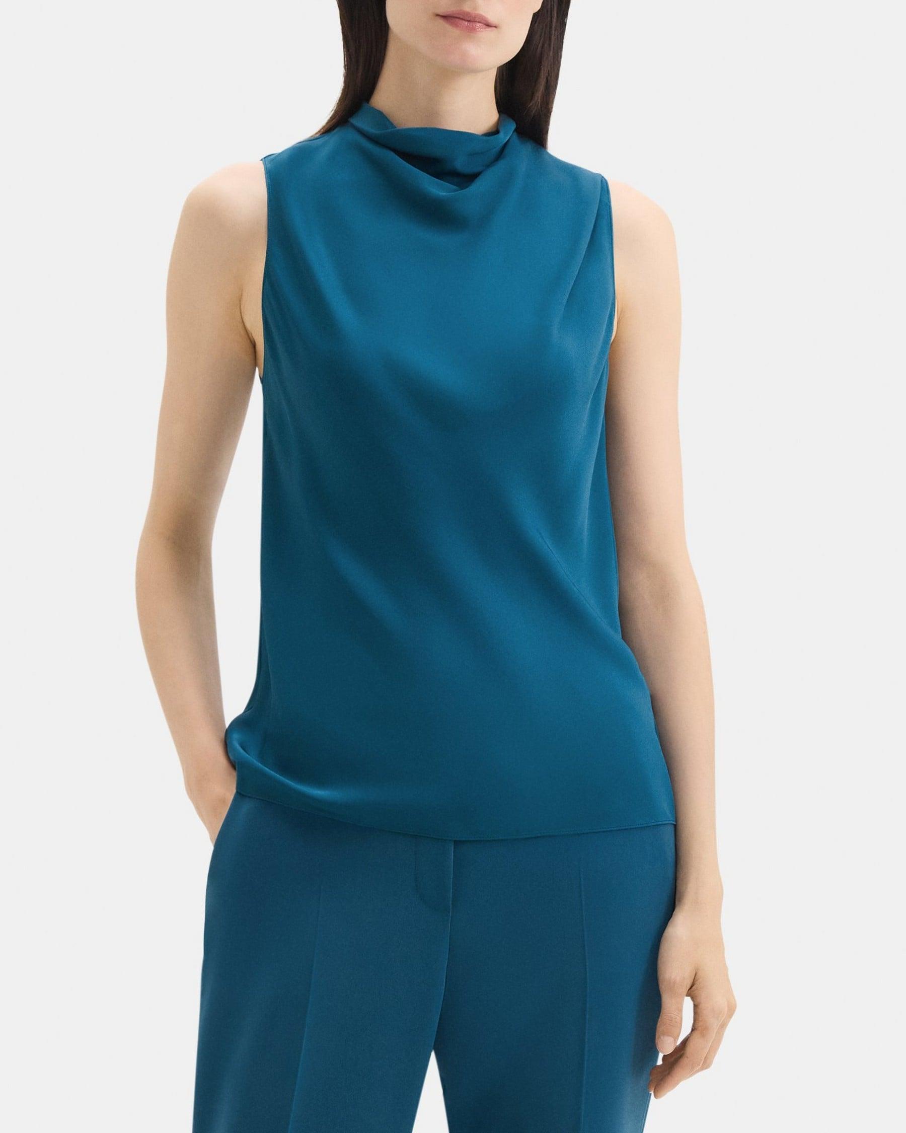 Cowl Neck Shell in Silk Product Image