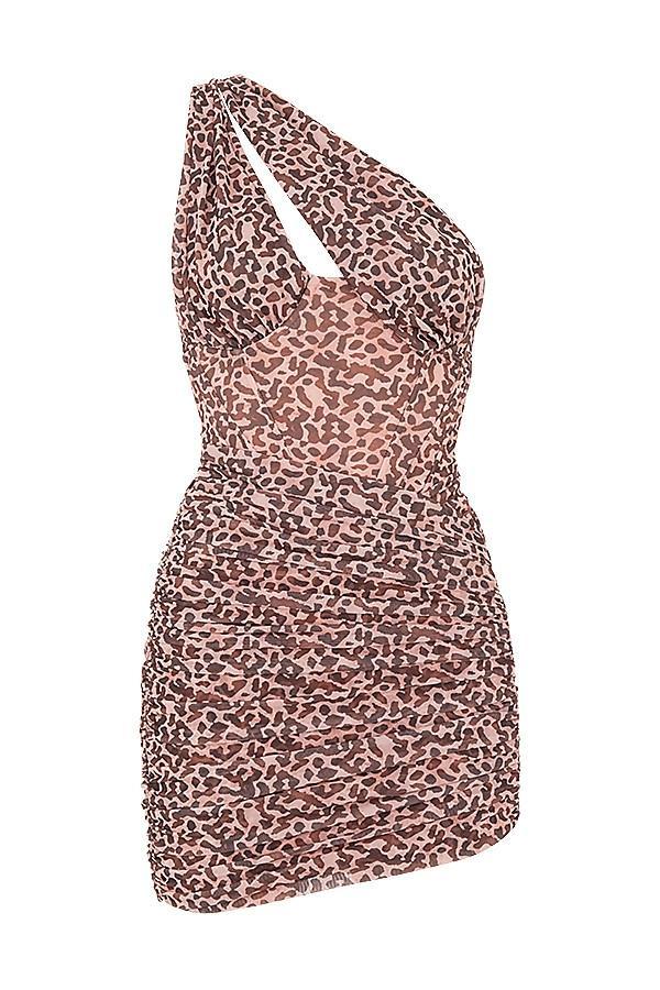 Clementine Animal Print Cut Out Mini Dress Product Image