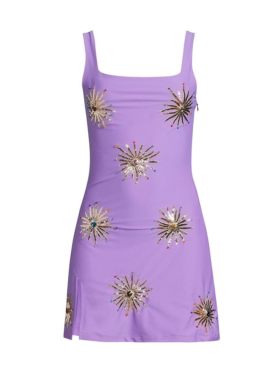 Womens Iris Nights Bullion-Embroidered Minidress Product Image