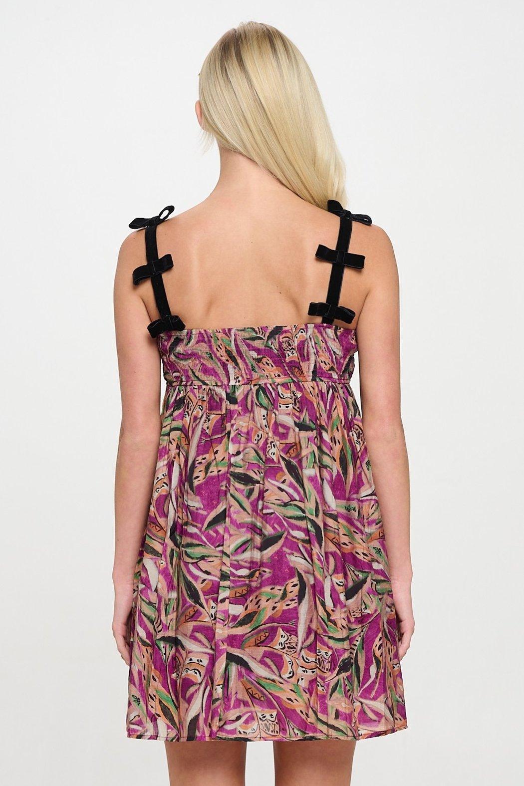 Autumn Leaves Mauve Dimitra Dress Product Image
