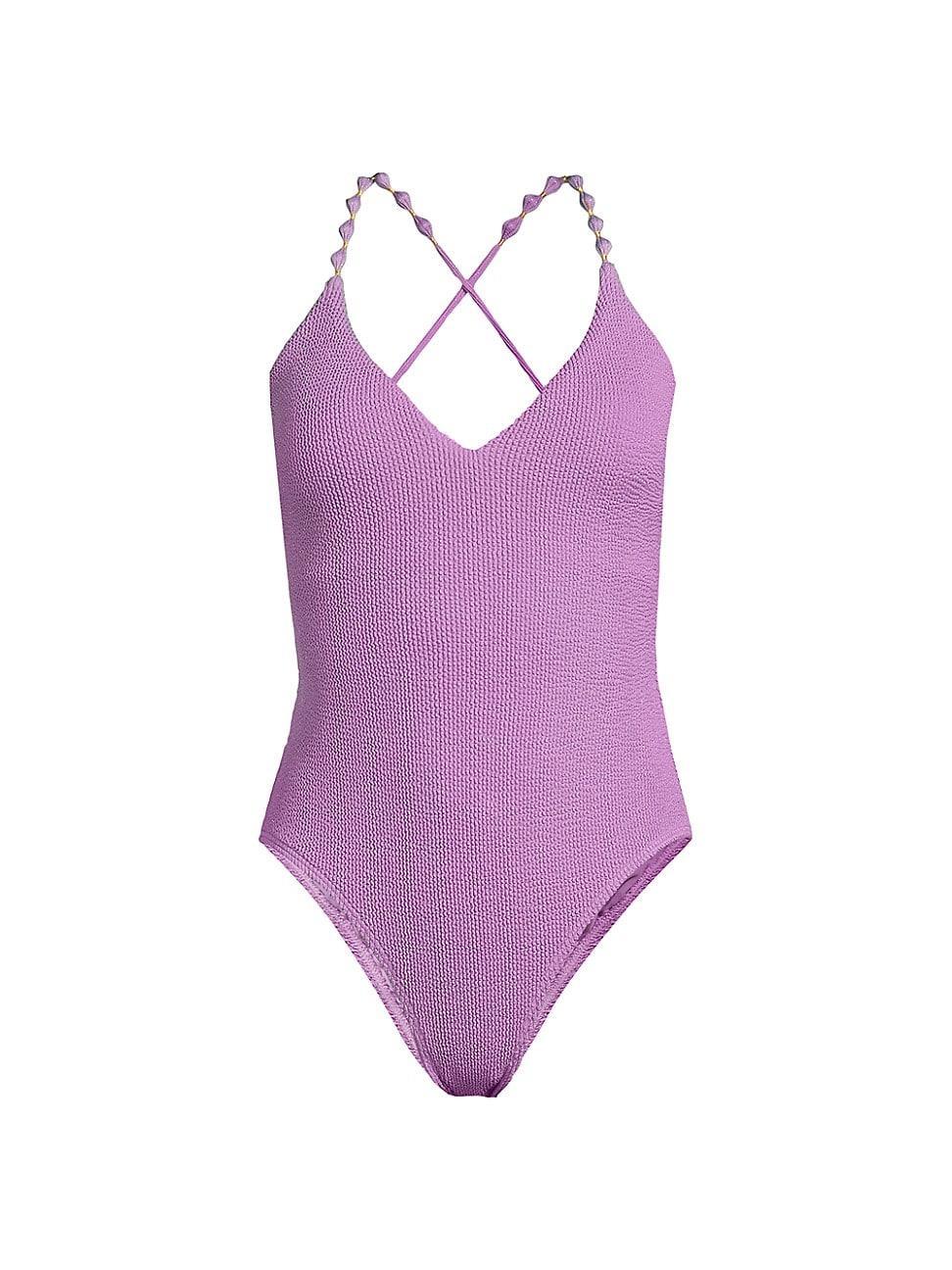 Womens Cannes Beaded Strap One-Piece Swimsuit Product Image