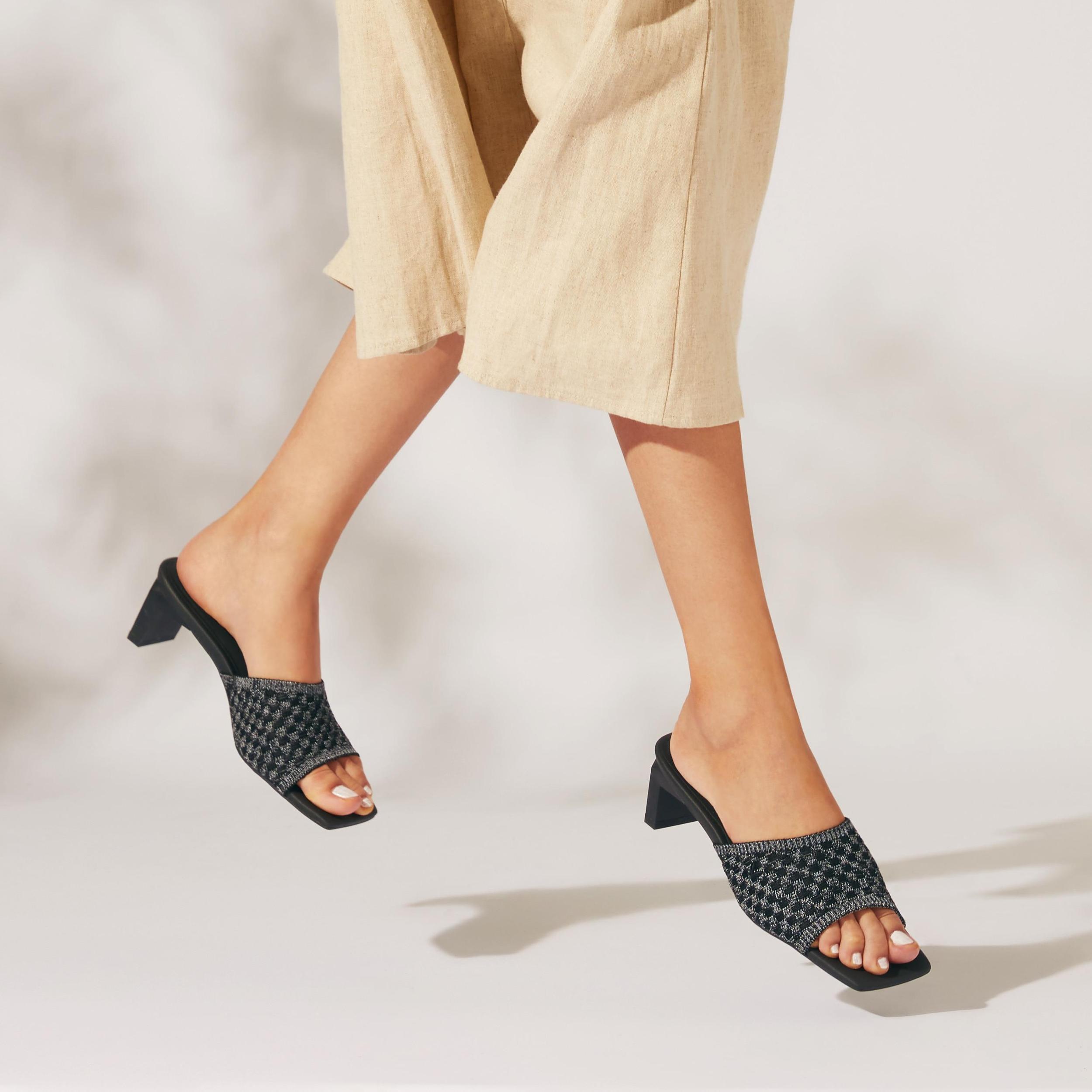 Square-Toe Block Heel Slide (Juliet) Product Image