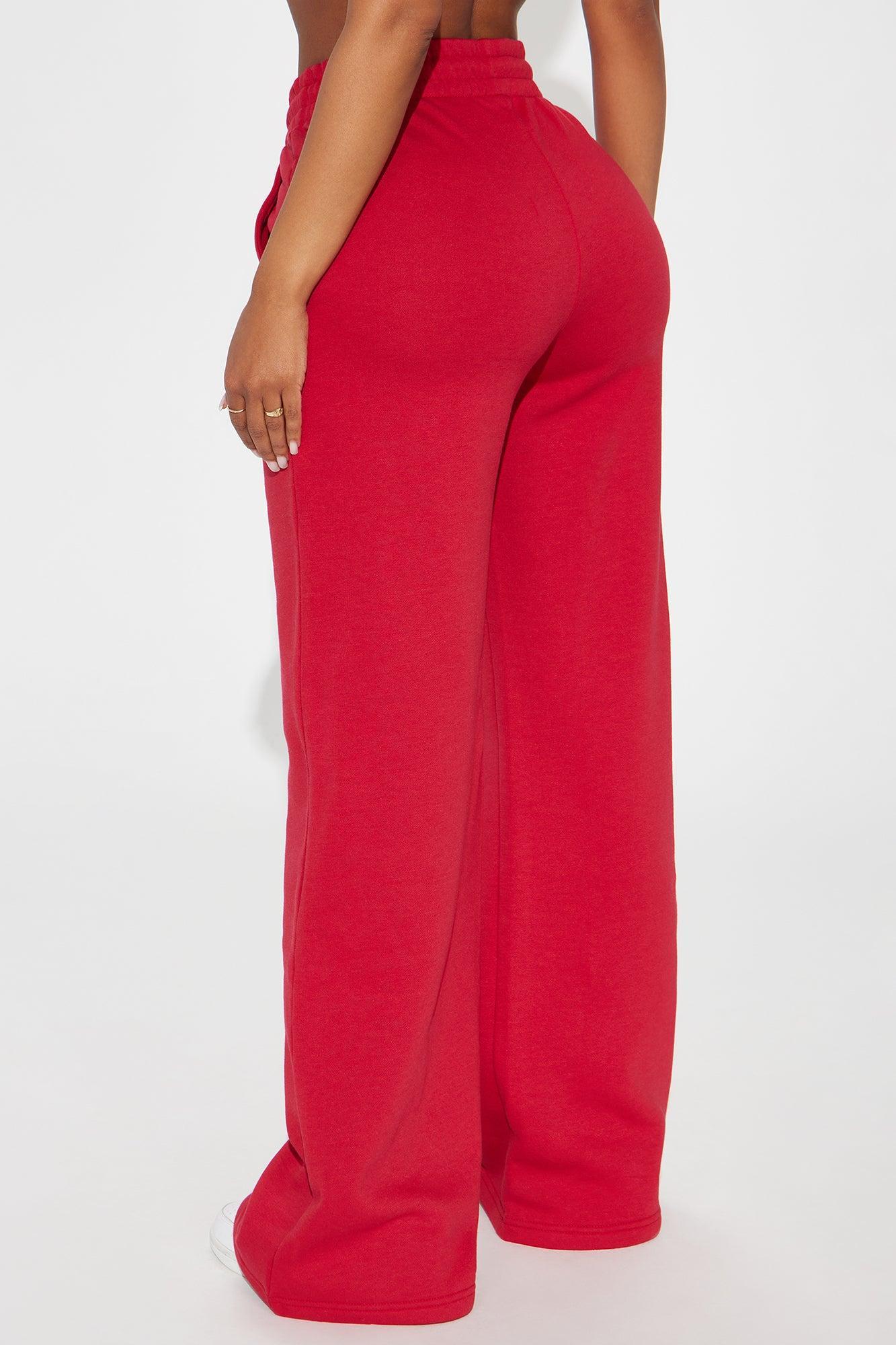 Miami Heat Warm Up Wide Leg Pant - Red Female Product Image
