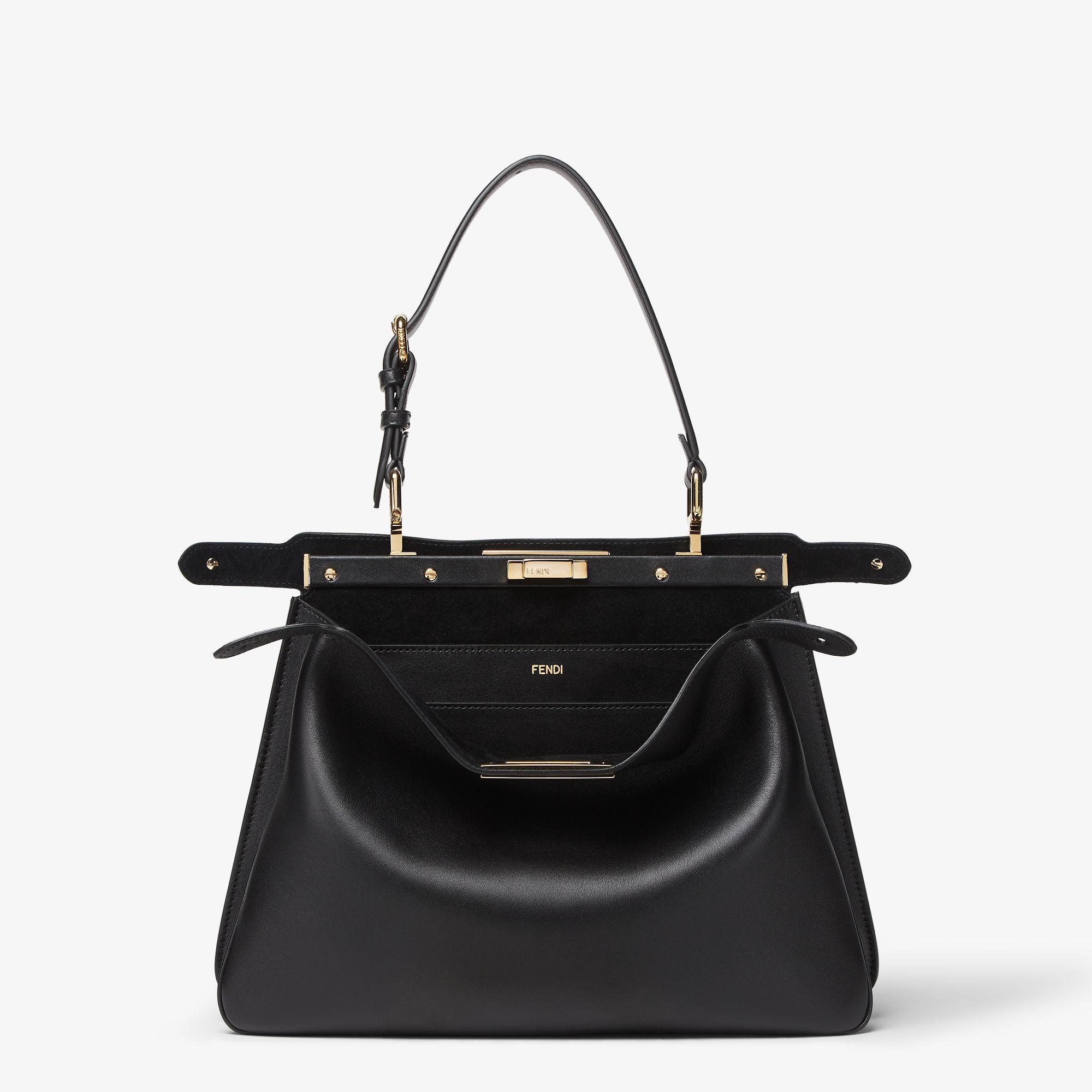Peekaboo Soft MediumBlack leather bag Product Image