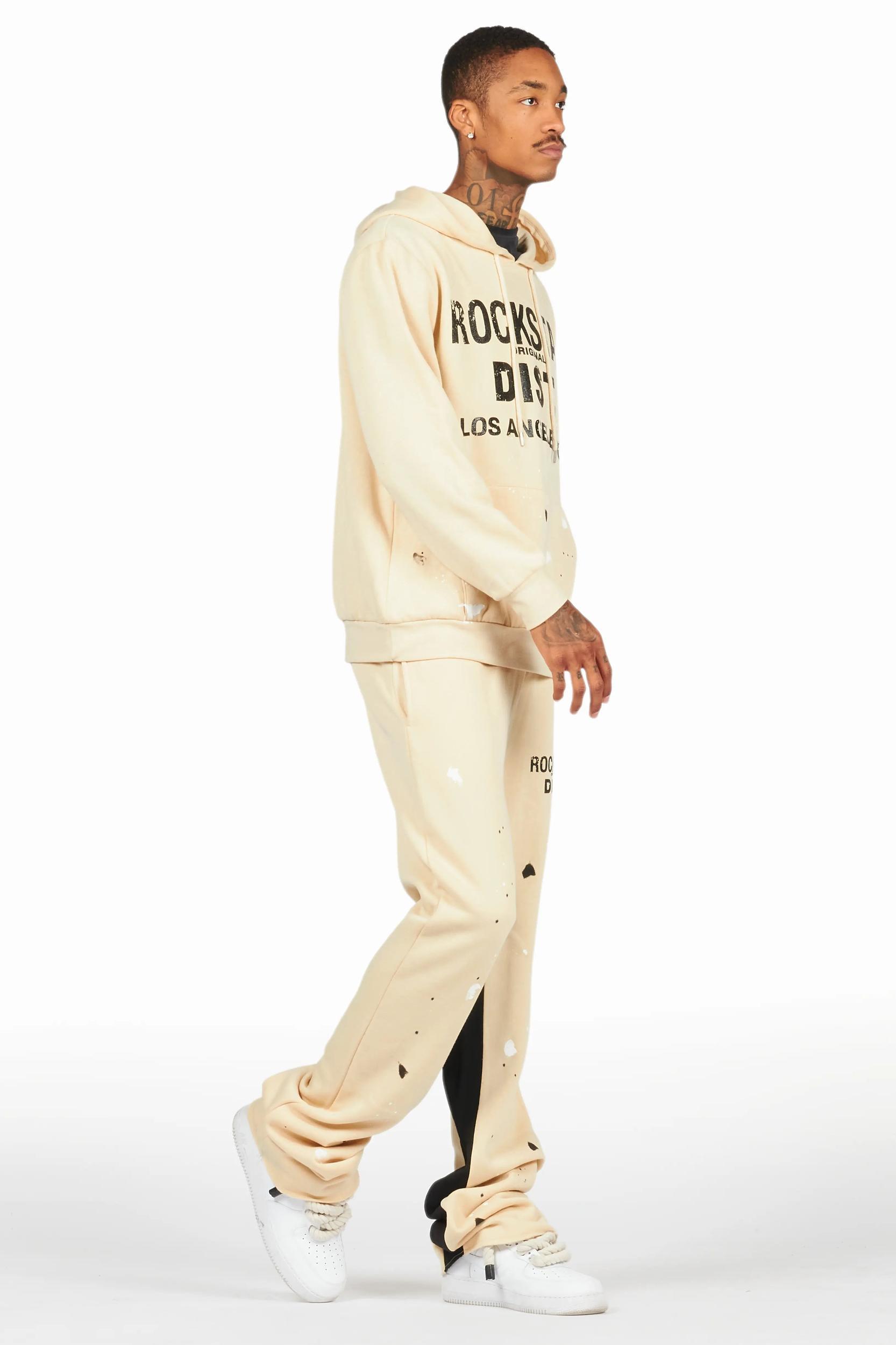 Scottie Beige Hoodie Relaxed Stacked Track Set Male Product Image