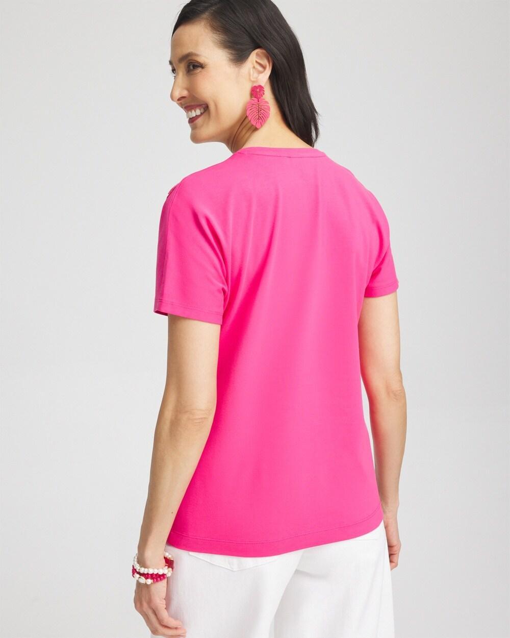 Beaded Cotton Stretch Tee Product Image