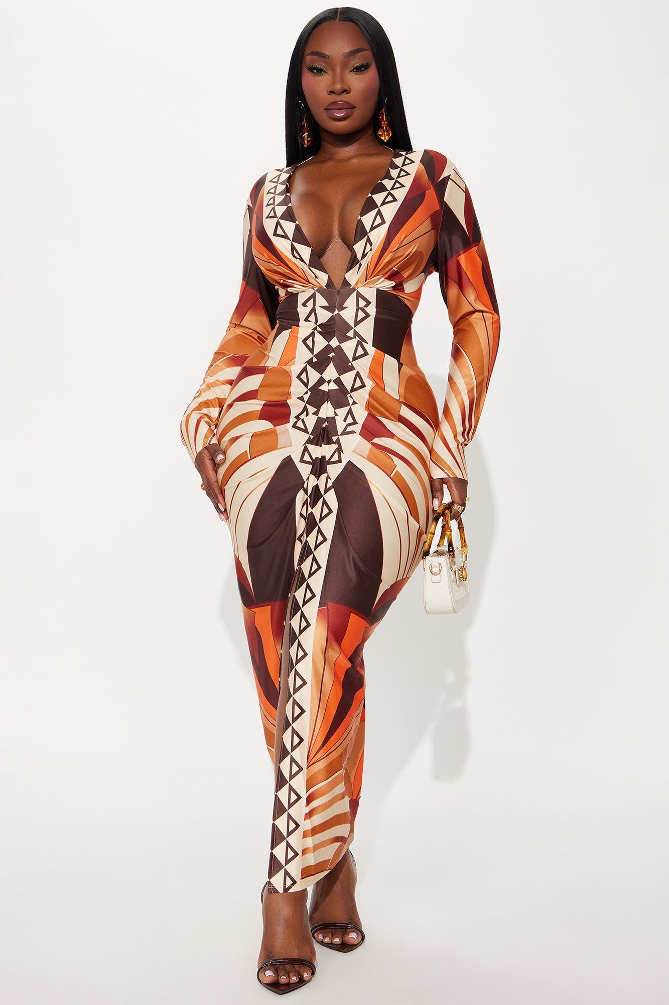 Camilla Maxi Dress - Brown/combo Product Image