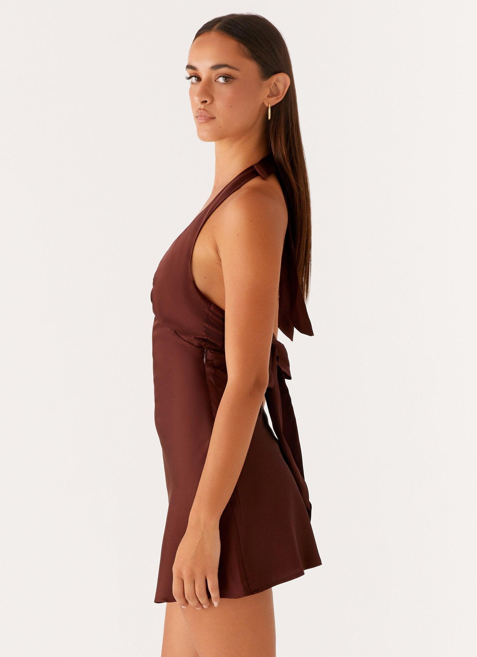 Heavy Hearted Mini Dress - Chocolate Product Image