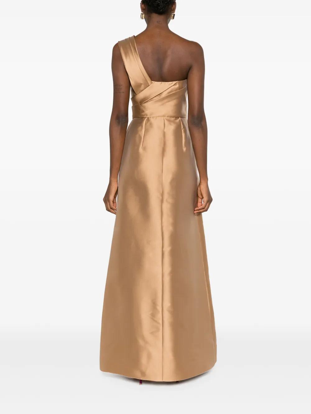 ALBERTA FERRETTI Mikado One-shoulder Midi Dress In Nude Product Image