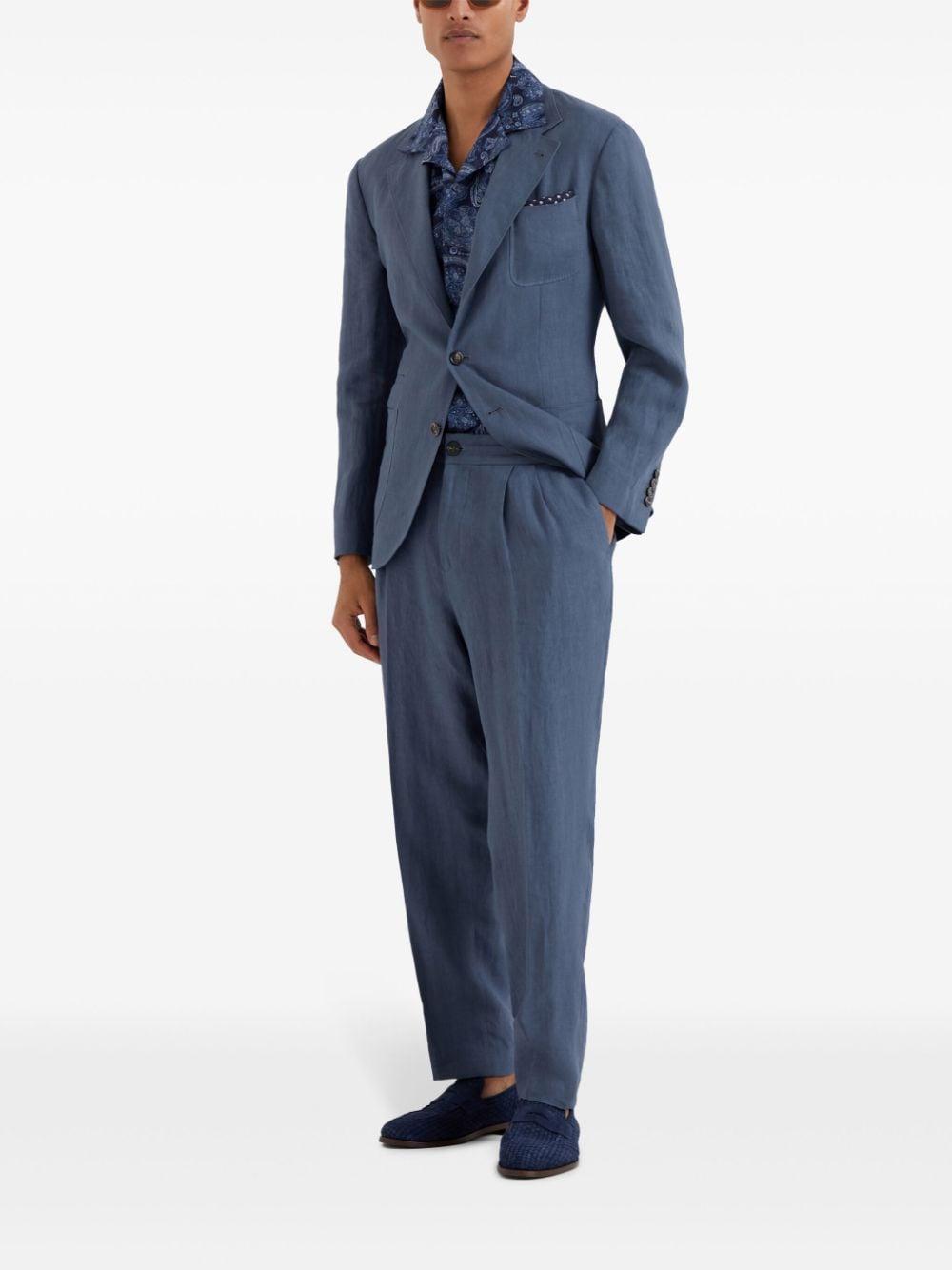 BRUNELLO CUCINELLI Patch-pocket Blazer In Indigo Product Image