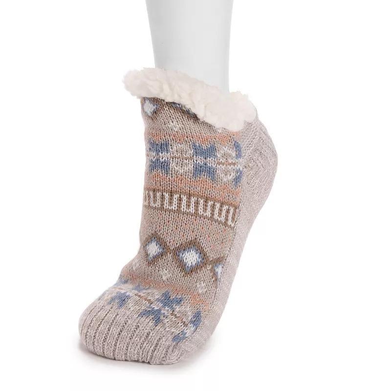 Women's MUK LUKS Short Slipper Socks, Size: SMLL/MEDM, Snowflake Blues Product Image