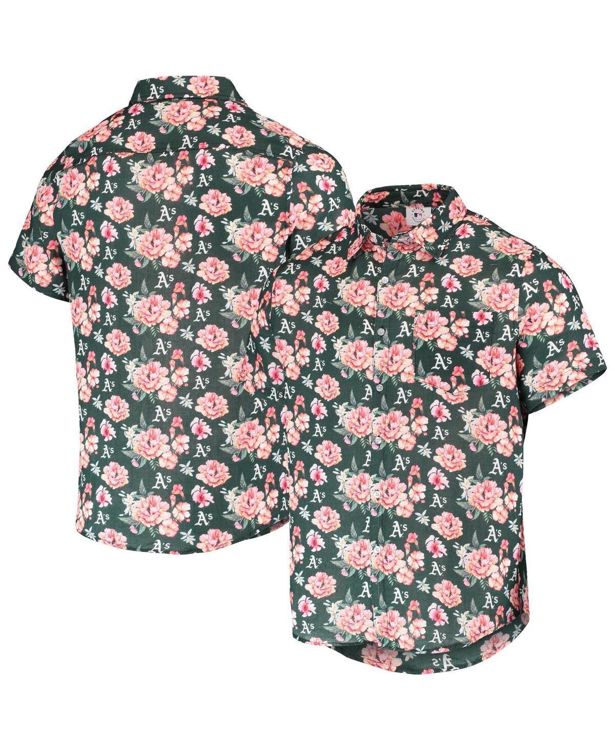Men's FOCO Green Oakland Athletics Floral Linen Button-Up Shirt, Size: 3XL Product Image
