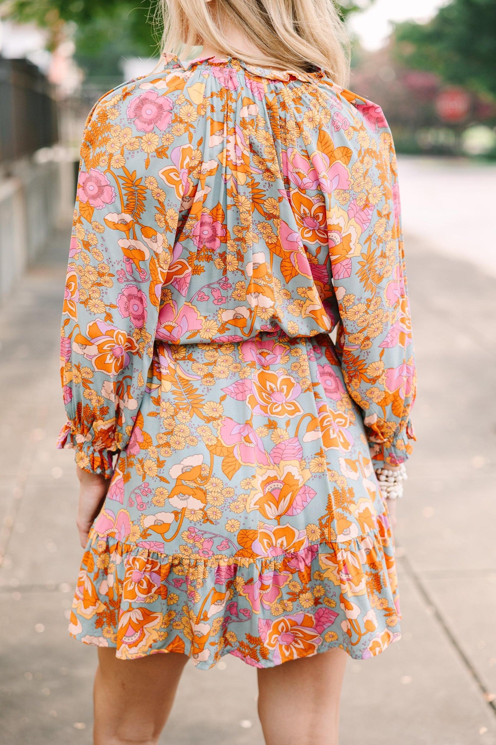 It's About Time Sage Green Floral Dress Female Product Image
