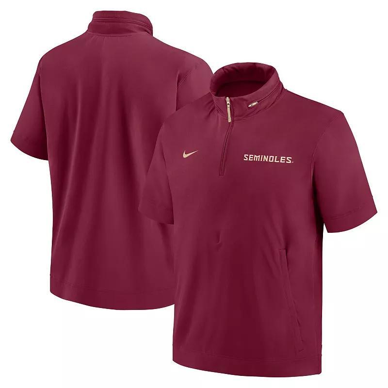 Men's Nike Navy Michigan Wolverines 2024 Sideline Coach Short Sleeve Half-Zip Hoodie Jacket, Size: Medium, Blue Product Image
