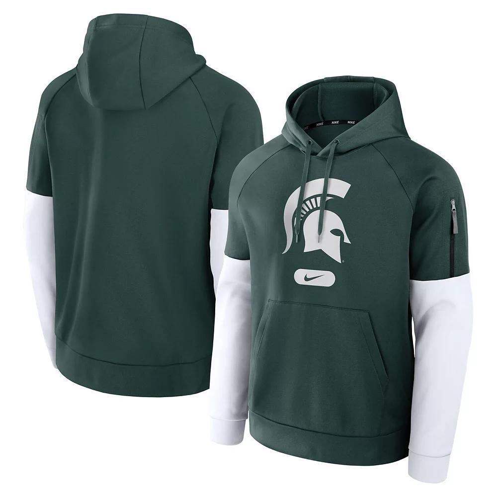 Men's Nike Green Michigan State Spartans Fitness Performance Pullover Hoodie, Size: Medium Product Image