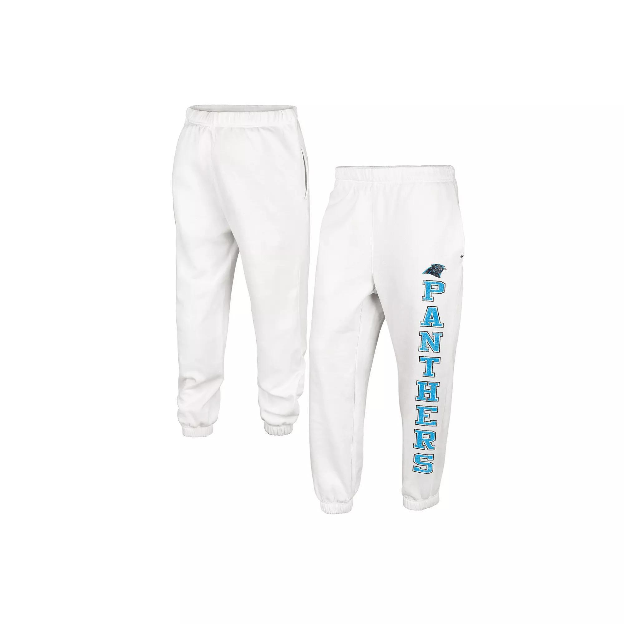 Women's '47 Oatmeal Carolina Panthers Harper Joggers, Size: Large, Team Product Image