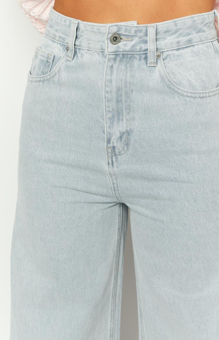 Marelle Light Denim Wide Leg Side Split Jeans Product Image
