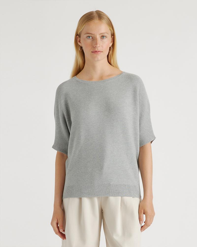 Quince | Women's Lightweight Cotton Cashmere Link-Stitch Dolman Sweater Size XS Product Image