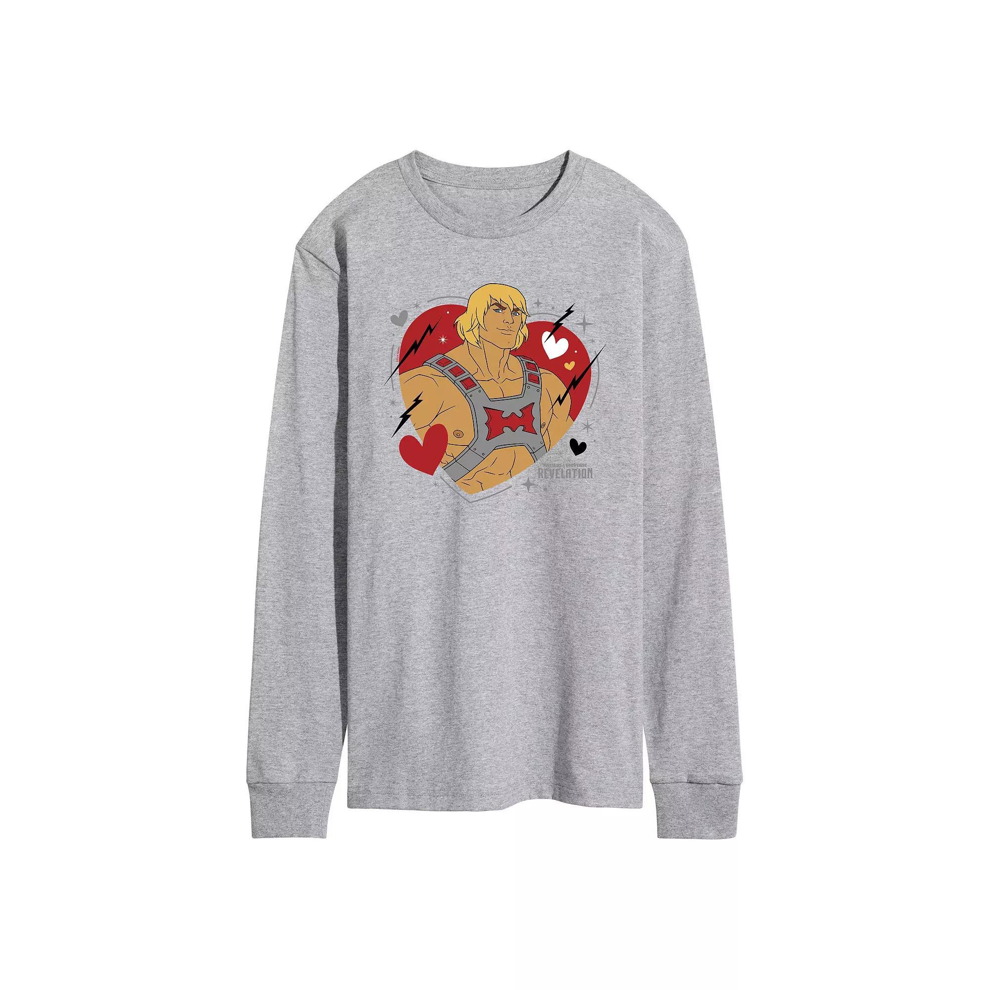 Mens Masters Of The Universe He Man Long Sleeve Graphic Tee Grey Gray Product Image