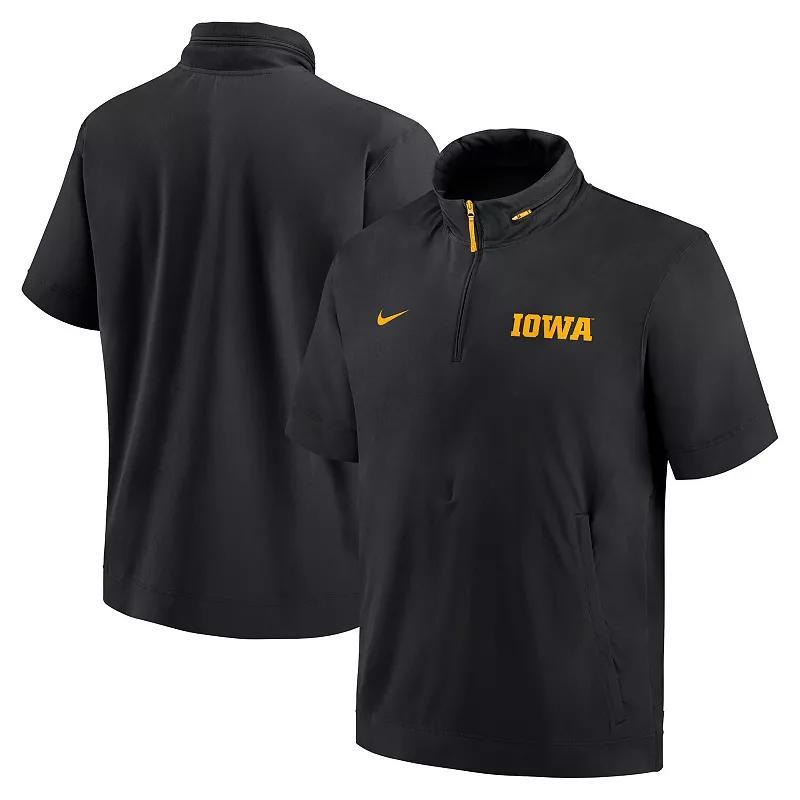 Men's Nike Navy Michigan Wolverines 2024 Sideline Coach Short Sleeve Half-Zip Hoodie Jacket, Size: Medium, Blue Product Image
