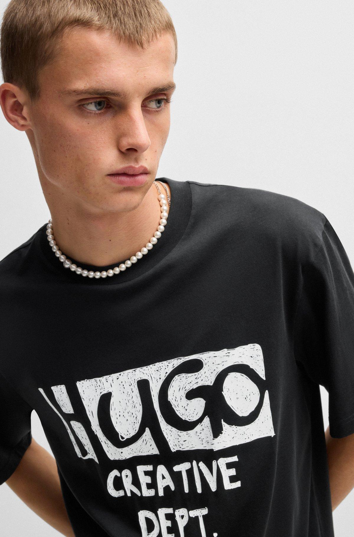 Cotton-jersey T-shirt with logo artwork Product Image