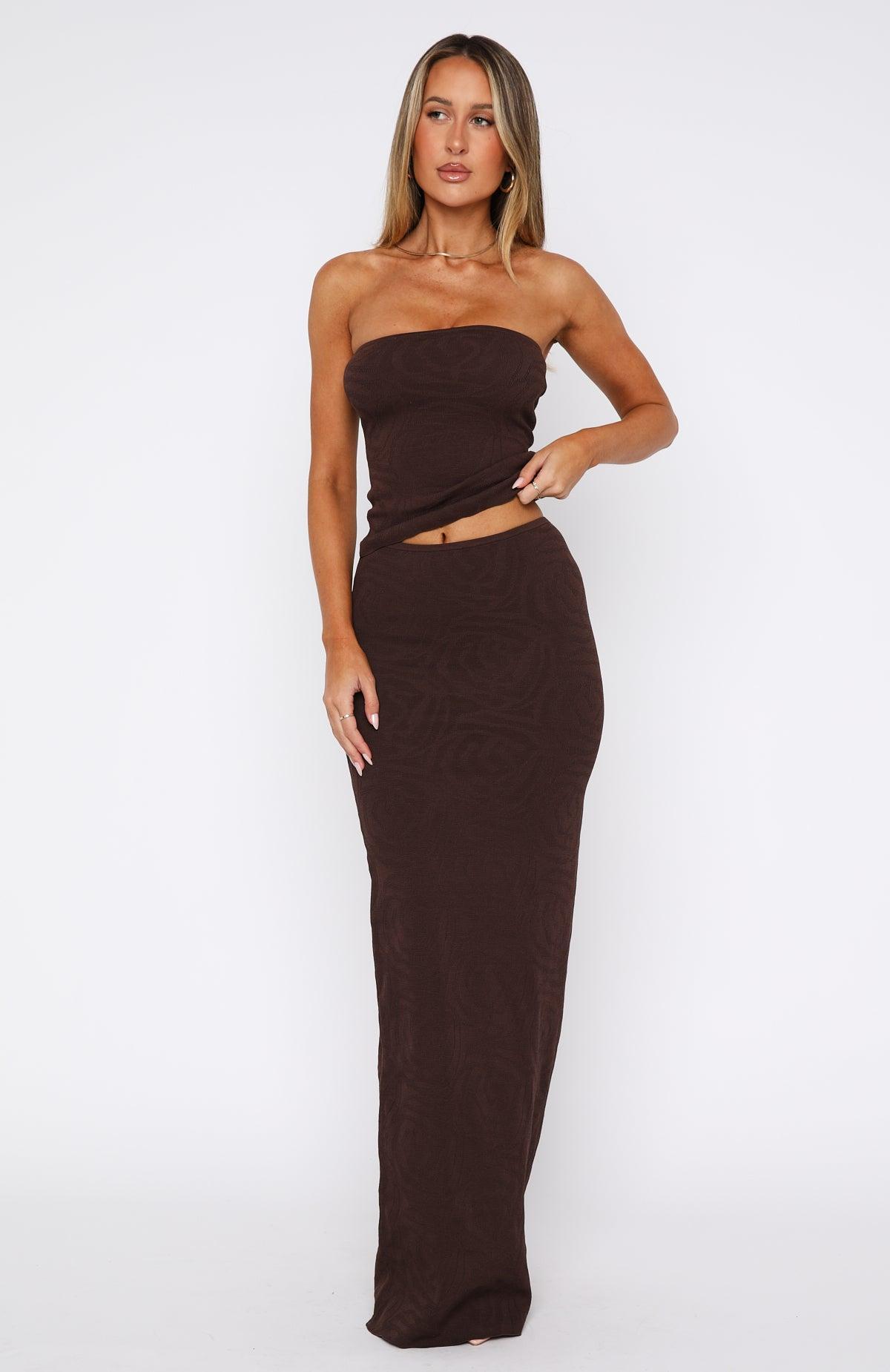 Still In Love With You Maxi Skirt Chocolate Product Image