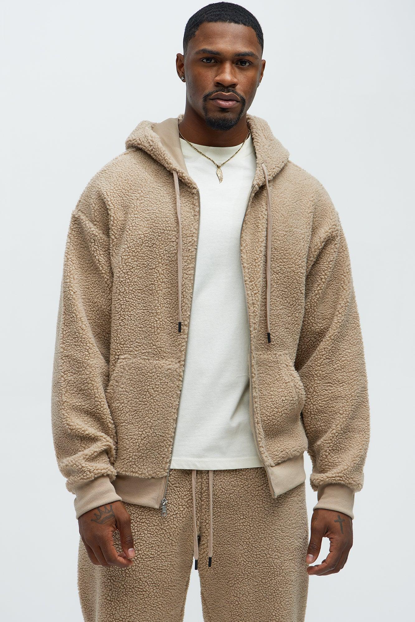 Axel Polar Fleece Zip Up Hoodie - Tan Product Image