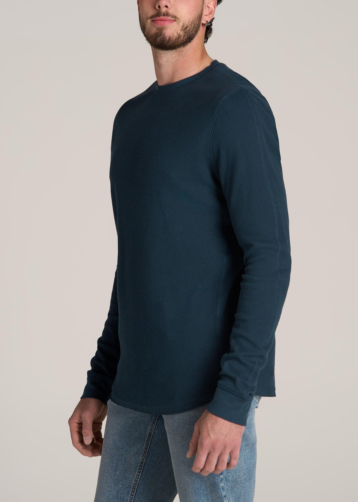 Double Honeycomb Thermal Crewneck for Tall Men in True Navy Product Image