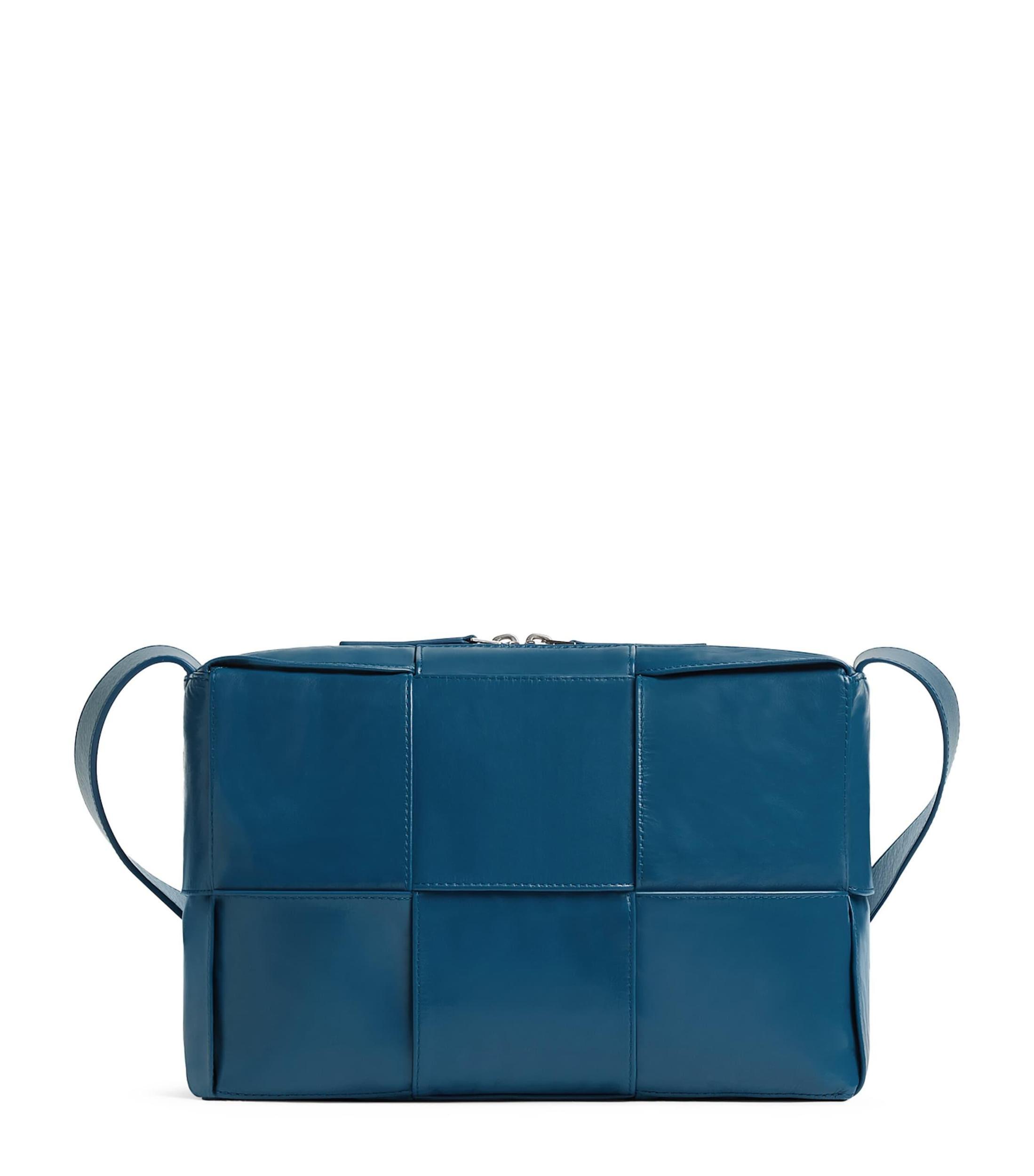 BOTTEGA VENETA Medium Leather Cassette Cross-body Bag In Blue Product Image