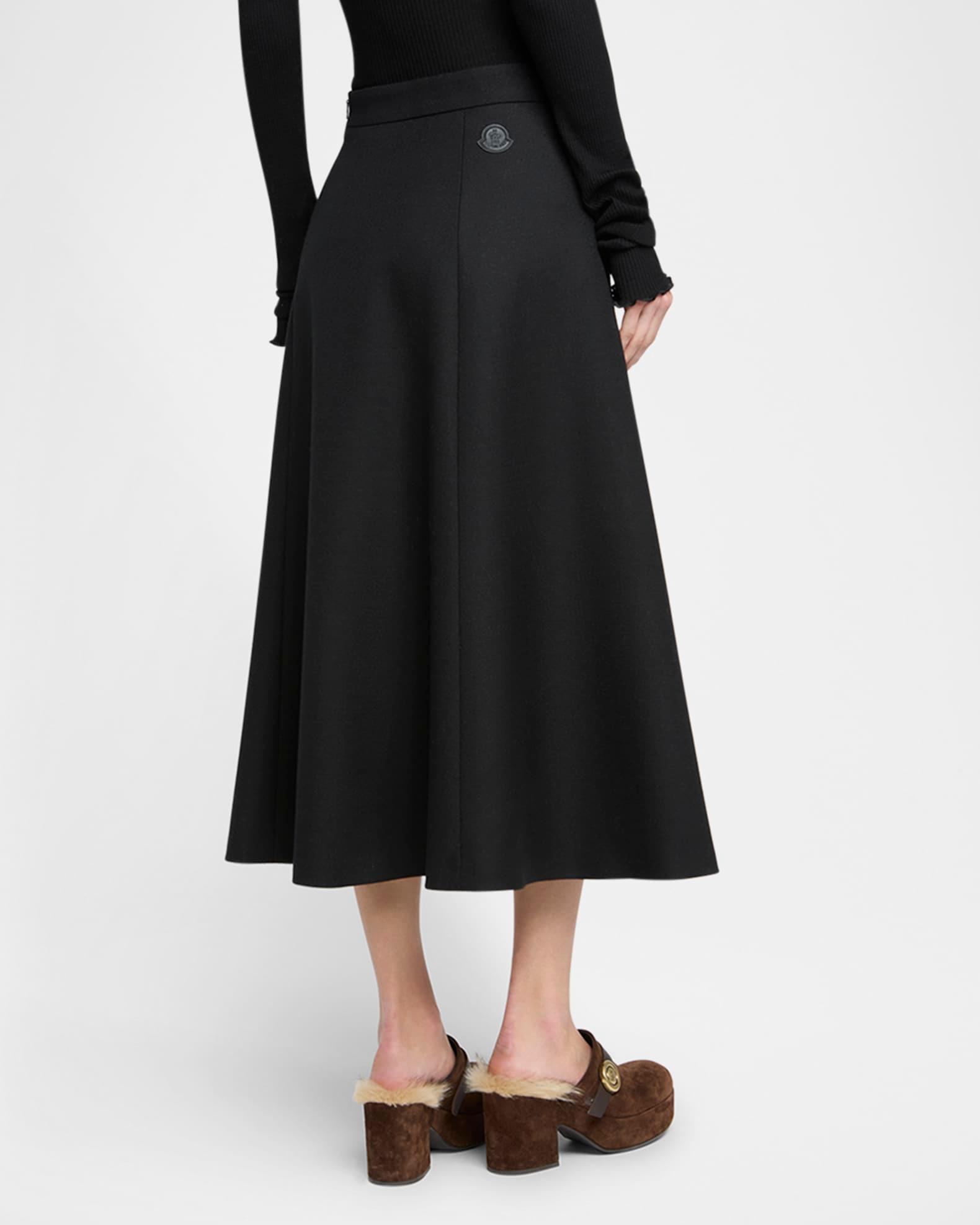 Circle-Cut Wool Midi Skirt Product Image